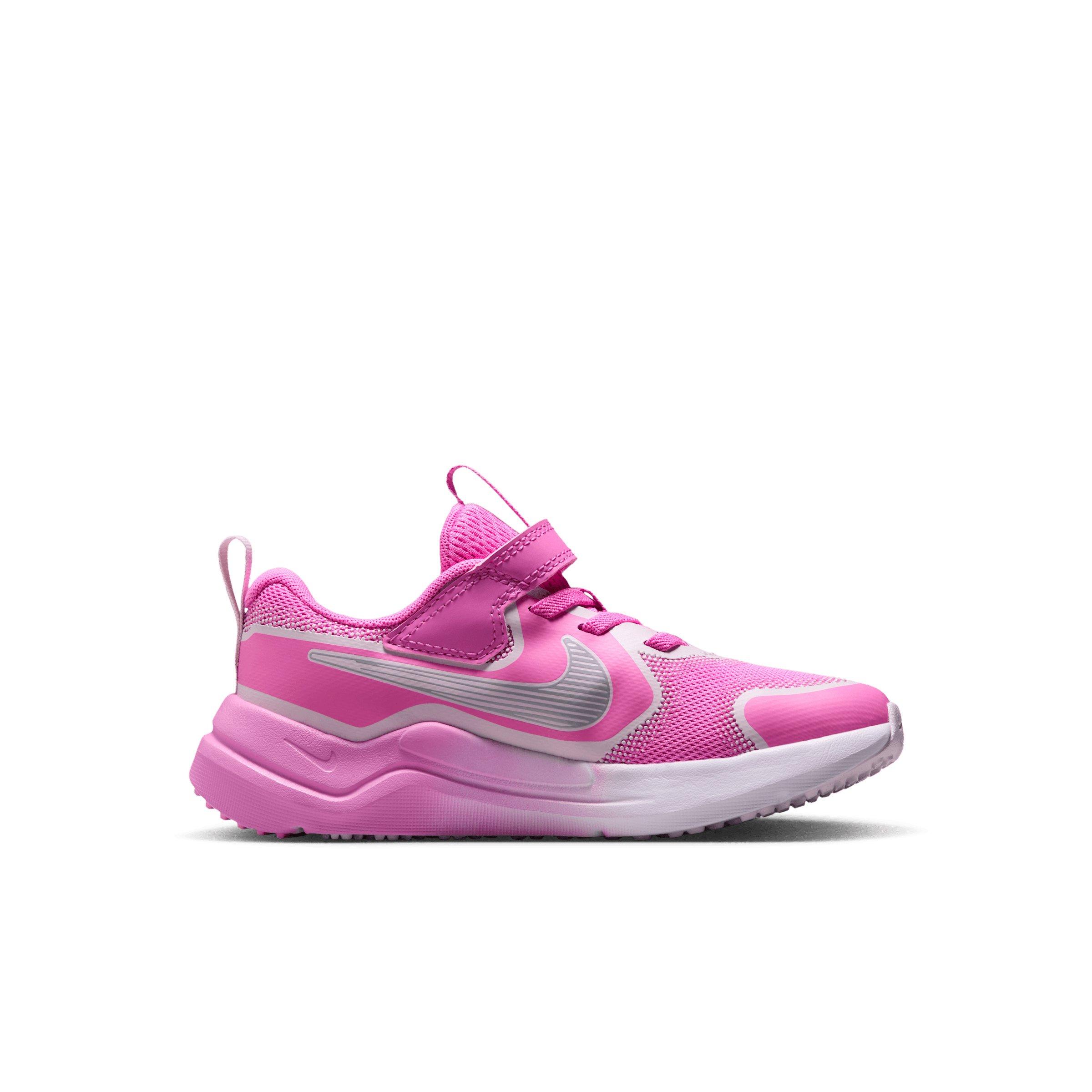 Nike Cosmic Runner Swoosh "Playful Pink/Bleached Lilac/Black" Preschool Girls' Running Shoe - PINK/LILAC/BLACK